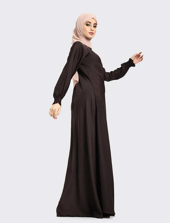 Chocolate Zip Umbrella Abaya